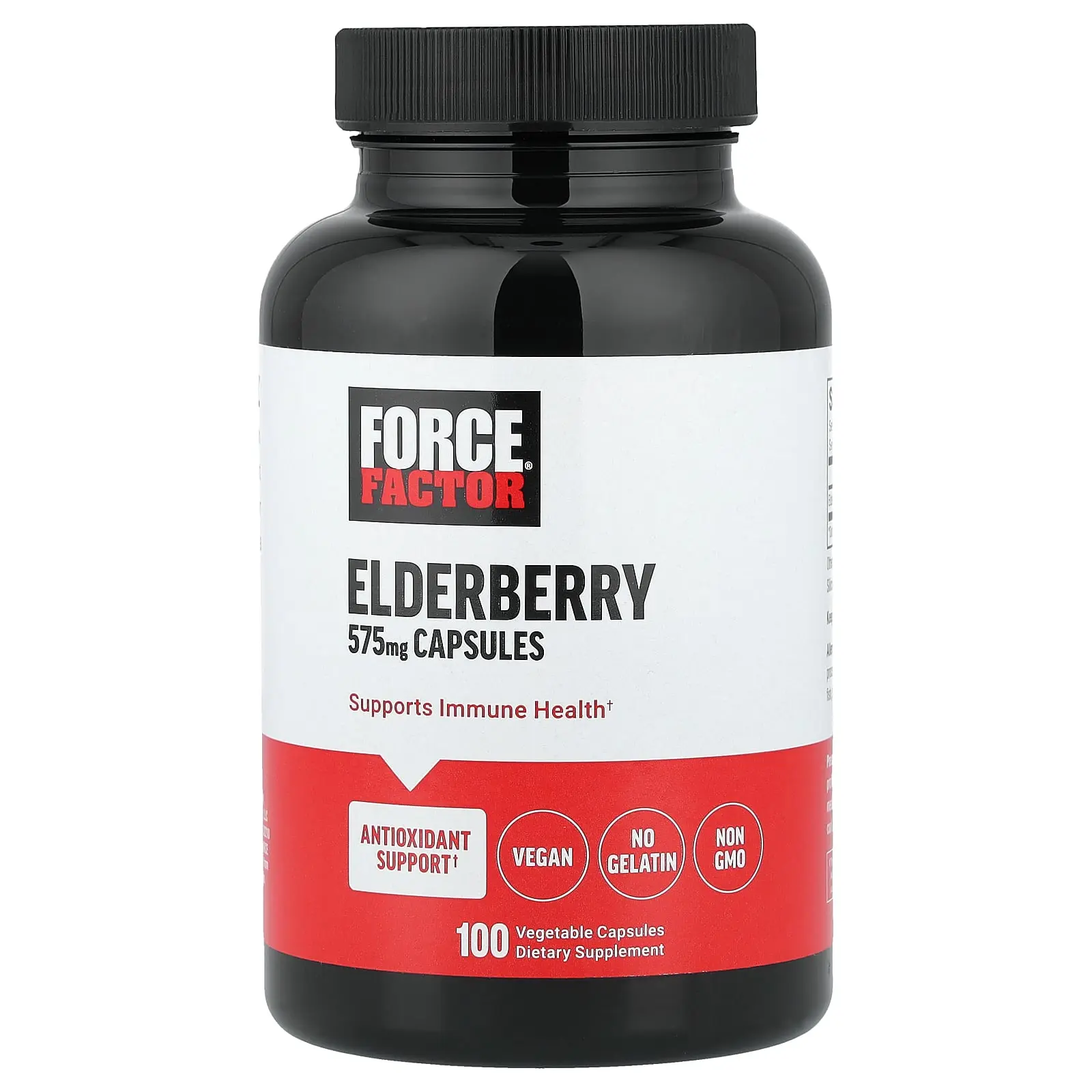 Force Factor Elderberry, 575 mg, 100 Vegetable Capsules