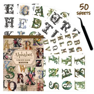 PRSTINCOL Retro Ransom Note Sticker Book - 50 Sheets, 450 Vintage Alphabet Decals for Aesthetic Journaling, DIY Collage, Crafts