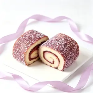 Taro Hug Roll Cake, Soft Snack Cake with Creamy Taro Filling, Bite-Sized Dessert