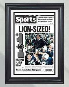 1986 Penn State Nittany Lions NCAA College Football National Champions No Frame Front Page Newspaper