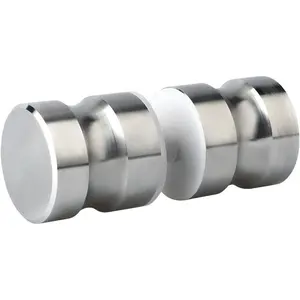 Shower Glass Door Handle,Sliding Shower Doors Knob,Double Side Back-to-Back Pull Hardware Replacement Parts for Glass Doors,Solid SUS304 Stainless Steel Brushed Nickel