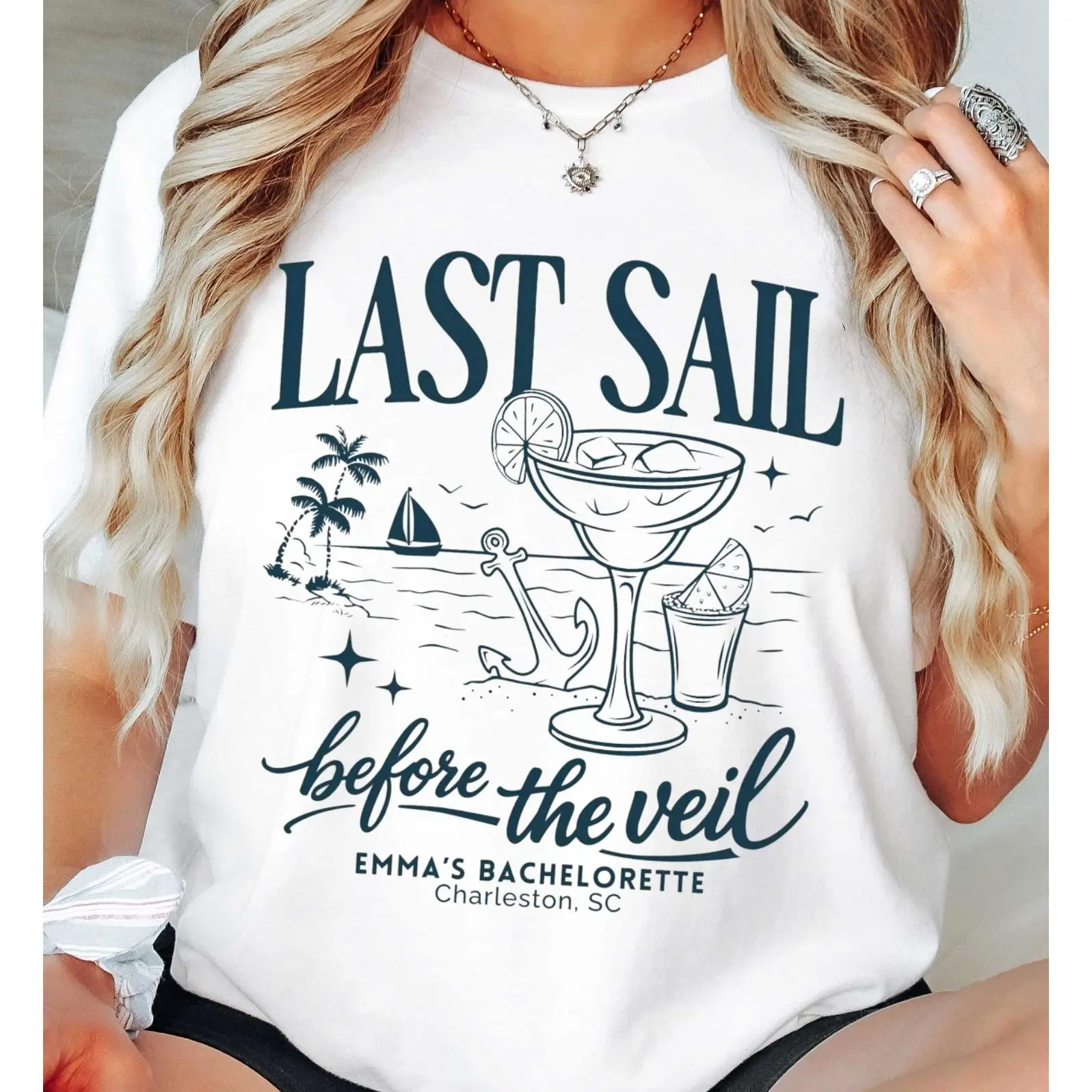 Last Sail Before The Veil Bachelorette Shirt Matching Cruise Bridesmaid Tshirt Nautical Bridal Shower Outfit Custom Boat Bridal Party Tee