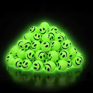 36 PCS Glow in The Dark Smile Face Bouncy Balls - Bulk Pack of 36