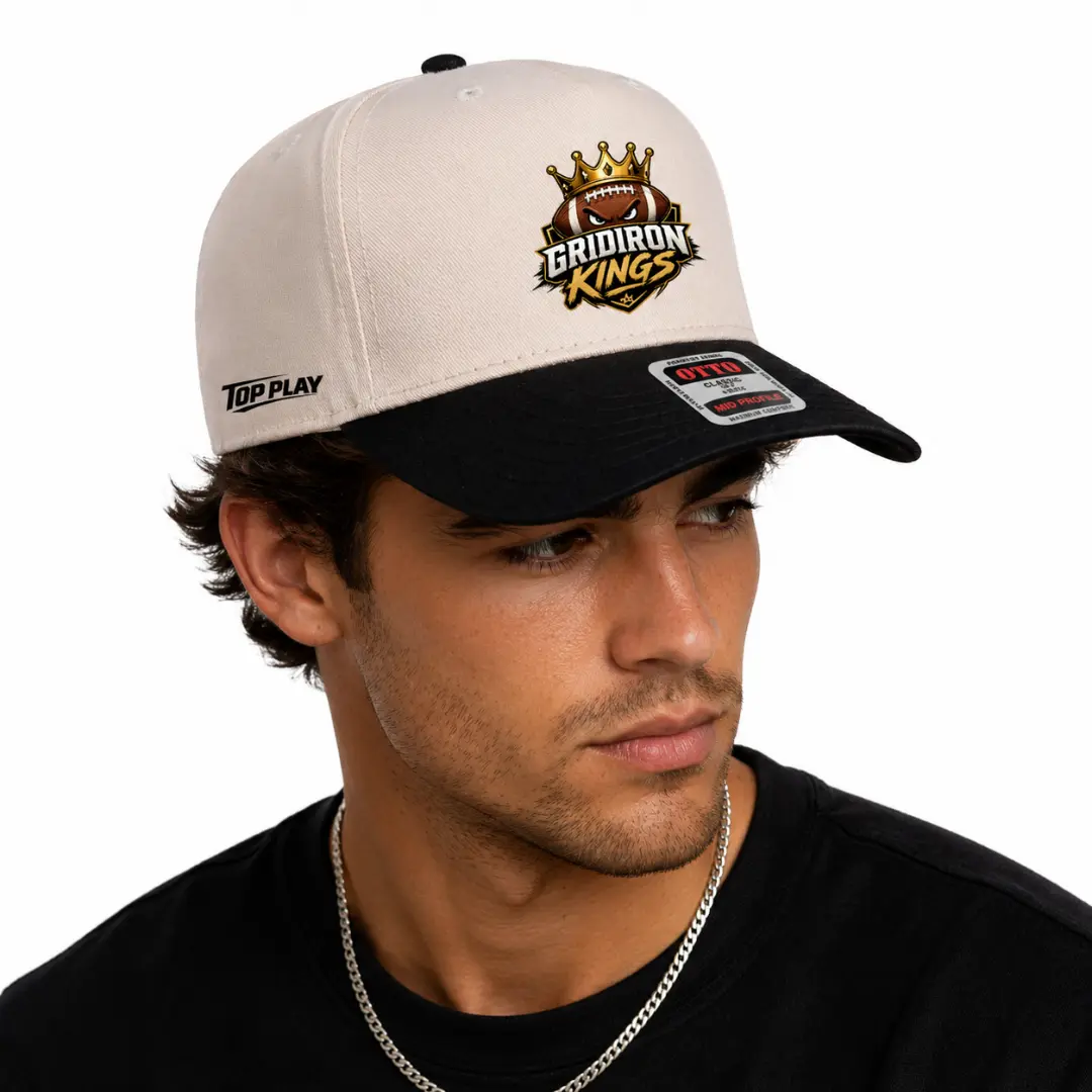 Gridiron Kings Two-Tone Snapback Hat – Cream & Black Edition