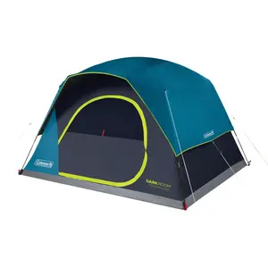 Coleman Dark Room Skydome 6-Person Tent – Quick Setup, Weather-Resistant, Spacious, and Comfortable for Family Camping