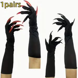 Claw Props for Photography & Performance, Halloween Vampire Costume Accessories, Long Nail Gloves for Cosplay Cat Theme Parties