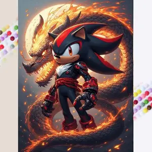 1 set of DIY diamond painting kit, 5D diamond art set, DIY decoration dragon, cartoon characters, Anime, flames. Mosaic, diamond art, DIY art home decoration, Diamond art tools