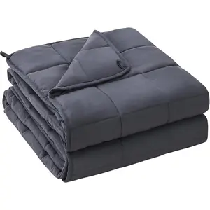 Yescool Weighted Blanket for Adults (20 Lbs, 60” X 80”, Grey) Cooling Heavy Blanket for Sleeping Perfect for 190-210 Lbs, Queen Size Breathable Blanket with Premium Glass Bead, Machine Washable yescool