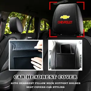 Chevrolet Car Seat Headrest Cover, Anti-Dirty Wear Resistant Scratchproof Sweatproof, Essential Interior Decoration Accessory