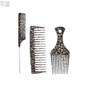 3-piece leopard print hair styling tool set, including a pointed-tail comb and hairpins; heat-free styling tools for women and girls; hair styling tools; hair care comb.