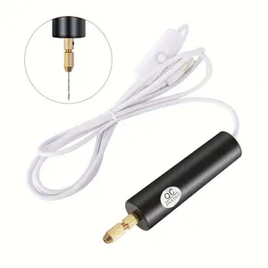 USB Mini Electric Drill Set for Resin Aluminum Rotary Tool, Multiple Drill Bits Handheld Needle Clamp Kit, Small DIY Drilling Projects Keychain Crafts ()