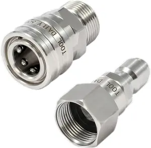 Tool Daily Pressure Washer Adapter Set with Swivel, M22 14mm to 3/8" Quick Connect, Stainless Steel Quick Disconnect Swivel for Power Washer Hose, 5000 PSI, Pack of 2, ChristmasGift