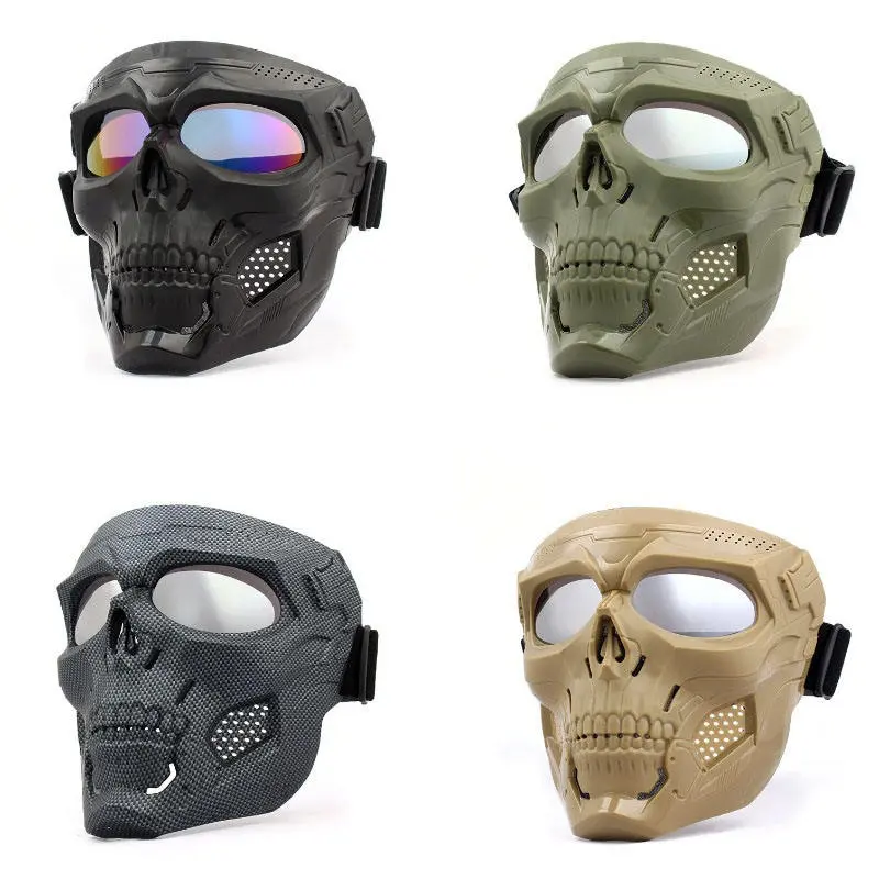 Vintage Skull Ghost Windproof Motorcycle Goggles - Full-Face Protective Shield, Goggles Mask for Harley Biking, Halloween Cosplay | Face Covering Masks & Accessories, Full-Face Protective Shield Face Covering Masks & Accessories
