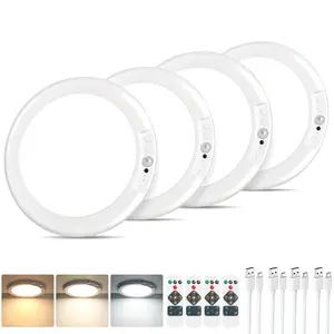 2/4pcs Rechargeable Ceiling Light , 3 Color Modes, Motion Sensor with Remote, Wireless Battery-Operated Magnetic LED Lights for Shower, Closet, Pantry, Shed, Hallway, Porch, Garage