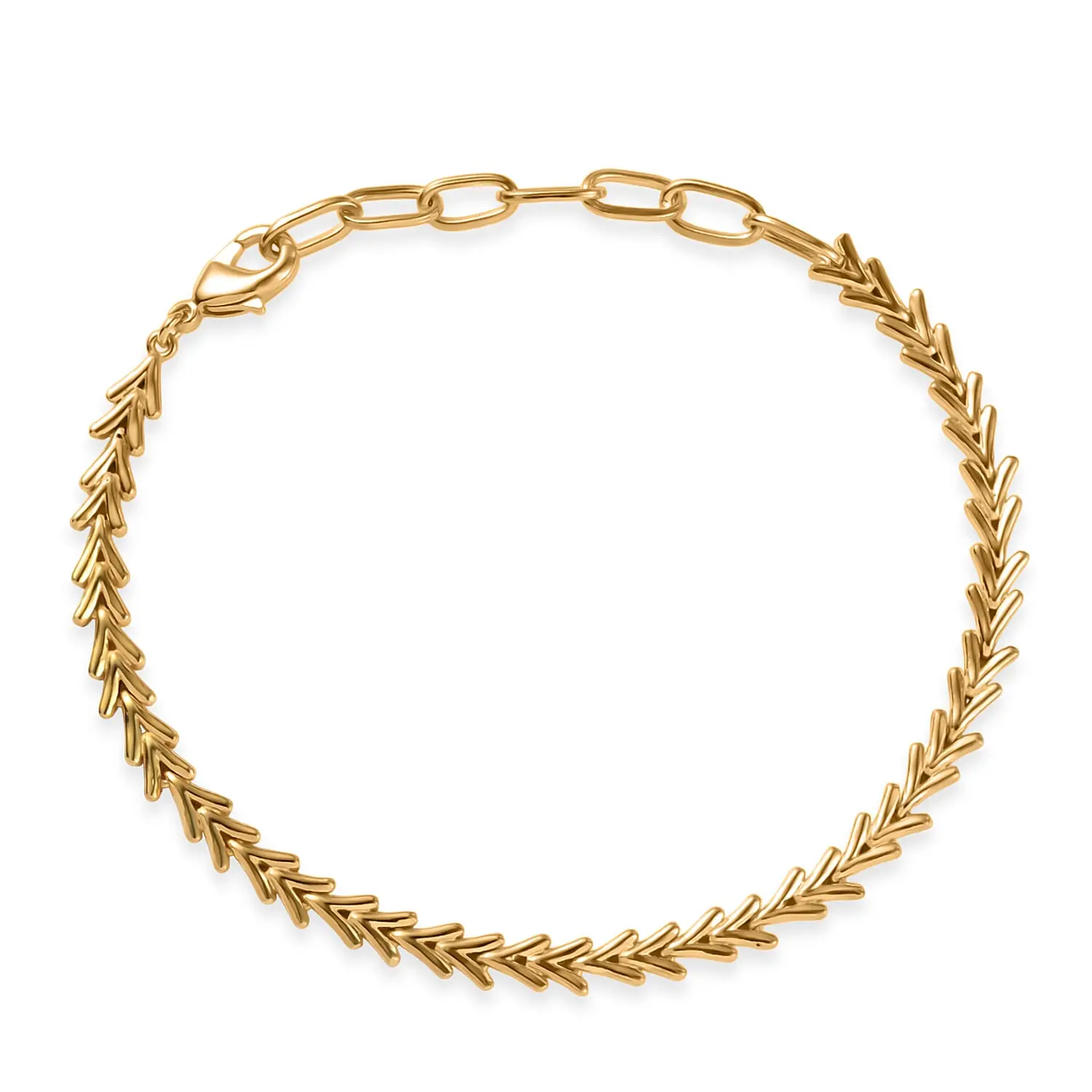 EverTrue Bronzella Collection Chevron Bracelet in 18K YG Plated Bronze (6.50 In)