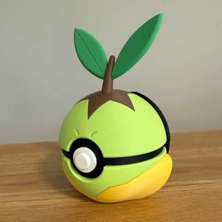 Turtwig Ball - Made to Order, High-Quality PLA, 3D Printed Pokeball Figure Desk Decoration