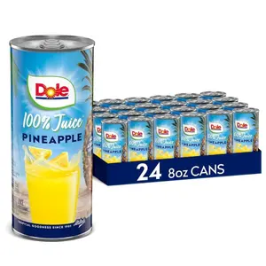 100% Pineapple Fruit Juice Drink, No Added Sugar, Excellent Source of Vitamin C, 8.0 Fl Oz, Pack of 24, Packaging May Vary