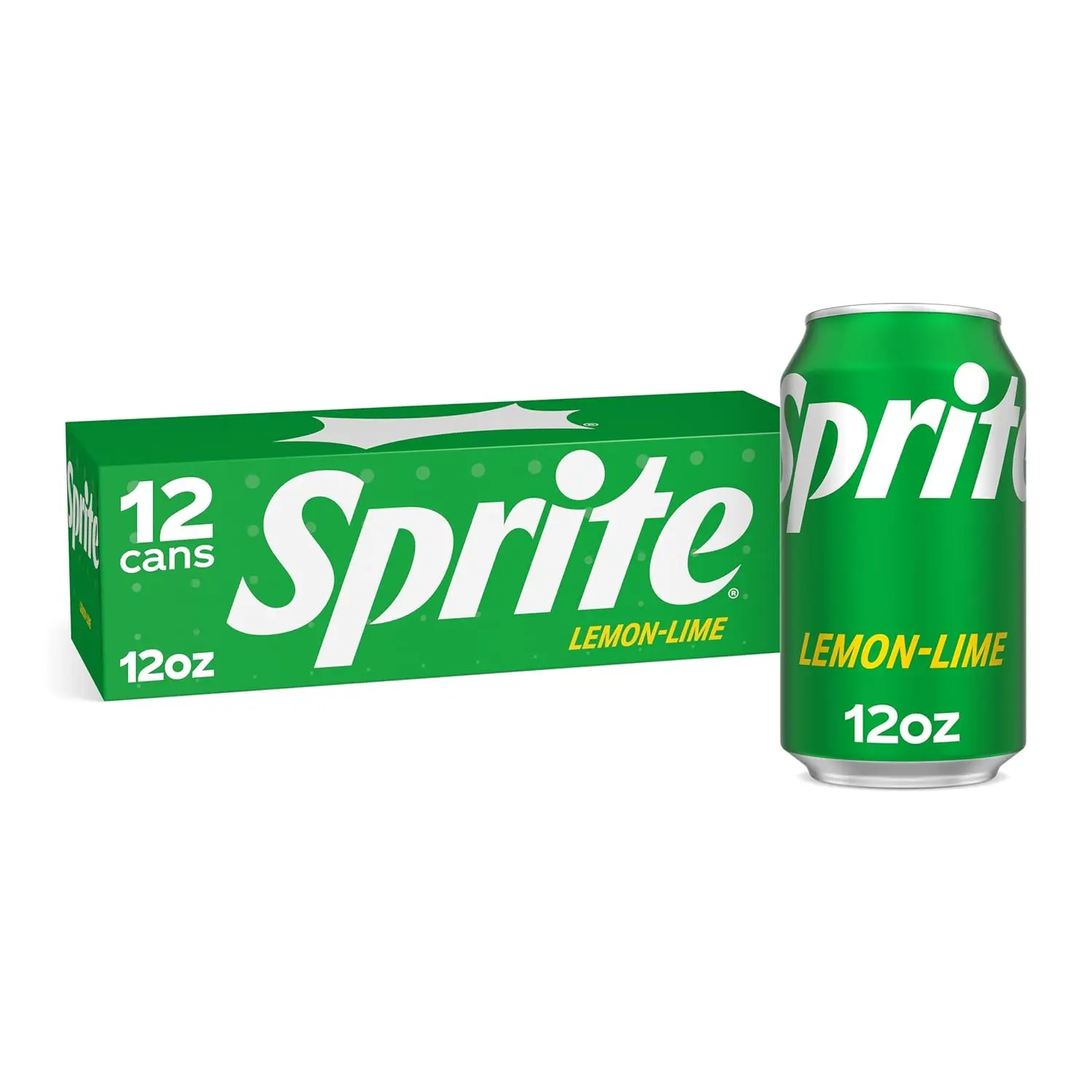 Sprite Classic Lemon-Lime Carbonated Beverage, 12oz Canned Lemon Lime Soda, 12-Pack Sweet Carbonated Soda with Aspartame, Convenient Sparkling Citrus Drink with Classic Flavor