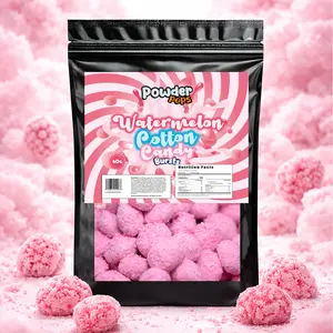 PowderPops *NEW* Watermelon Cotton Candy Gusher Burst 6OZ - Viral Candy - Fruit Snack Gummies