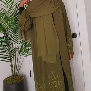 [Green Abaya] [Eid outfits 2024][Latest Abaya][Dubia Abaya][ muslim dress] Womenswear Maxi Casual