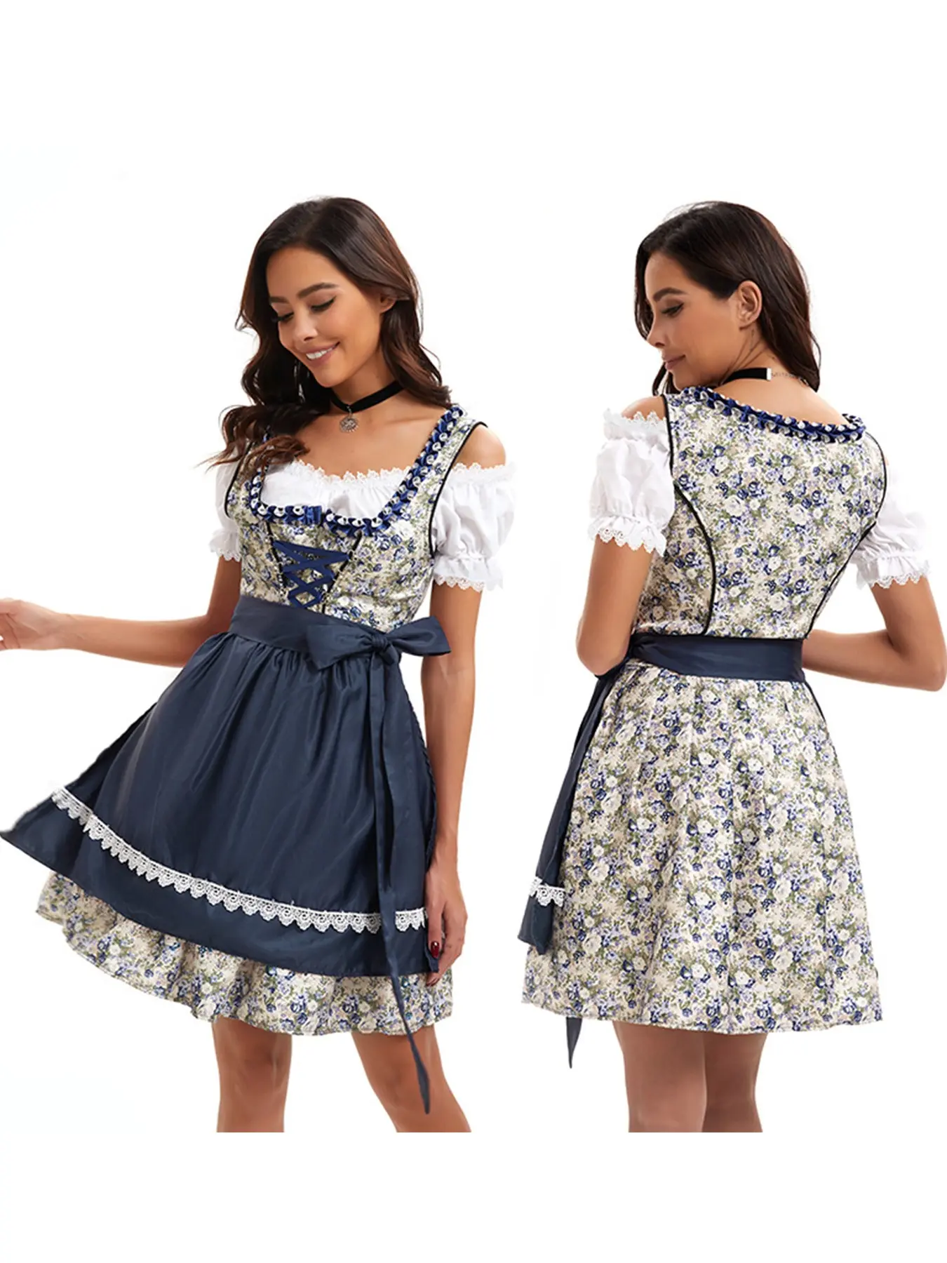 German Munich Beer Festival Women's Traditional Costume, Bavarian National Uniform Dress, Slim-Fitting Solid Pattern, All Seasons Performance Wear, Womenswear