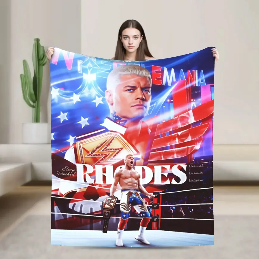 Cody Rhodes American Nightmare Wrestling King-Size Blanket - Ultra Soft Flannel, Cozy Warm, Decorative Throw for Bedroom, Camping - Perfect Birthday/Christmas Gift for Wrestling Fans Adults (Viral Trending Aesthetic Style), King-Size Blankets
