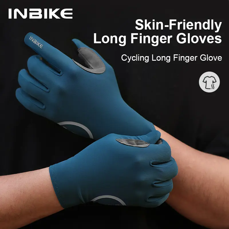 INBIKE Full Finger Cycling Gloves for Men & Women, 3mm Shockproof Gel Padded Anti-Slip Touchscreen Bike Gloves UPF 50+ Anti-Odour Quick Dry Breathable for MTB Road Mountain Biking & Commuting