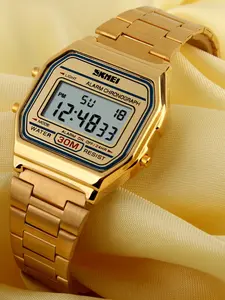 Skmei Retro Classic Digital Watch, Vintage Digital Watch, Casual Fashion, Night Glow Display, Multifunctional, Suitable for Daily Wear, Gifts, Digital Wristwatch