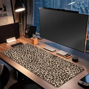 Leopard Print Mouse Pad, Bold Animal-Print Desk Mat, Oversized Non-Slip Office/Gaming Pad, Corporate Work Desk Accessories, Trendy Decor, Smooth Surface for Daily Use, Trendy Desk Setup