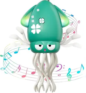 Magic Dancing Octopus Toy - Smart Obstacle-Dodging Robot with LED Light Show & Music, USB Rechargeable Tummy Time Squid Toy for Babies | Electric Crawling Octopus | Interactive Gift for Kids 3+