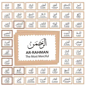 99pcs Ar-Rahman Flashcards with English and Arabic bilingual, 99 Names of Allah and Their Meanings, Perfect for Ramadan, Eid, or Daily Dhikr, Gift for Muslims, Bilingual Instruction Cards