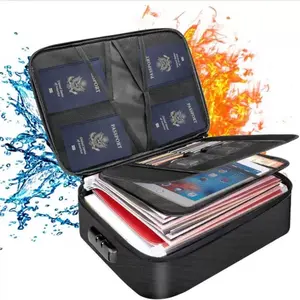 Fireproof Document Bag with Lock & Money Pouch - Water-Resistant, Multi-Layer Storage for Files, Passports & Certificates - Portable Organizer for Home, Office & Travel