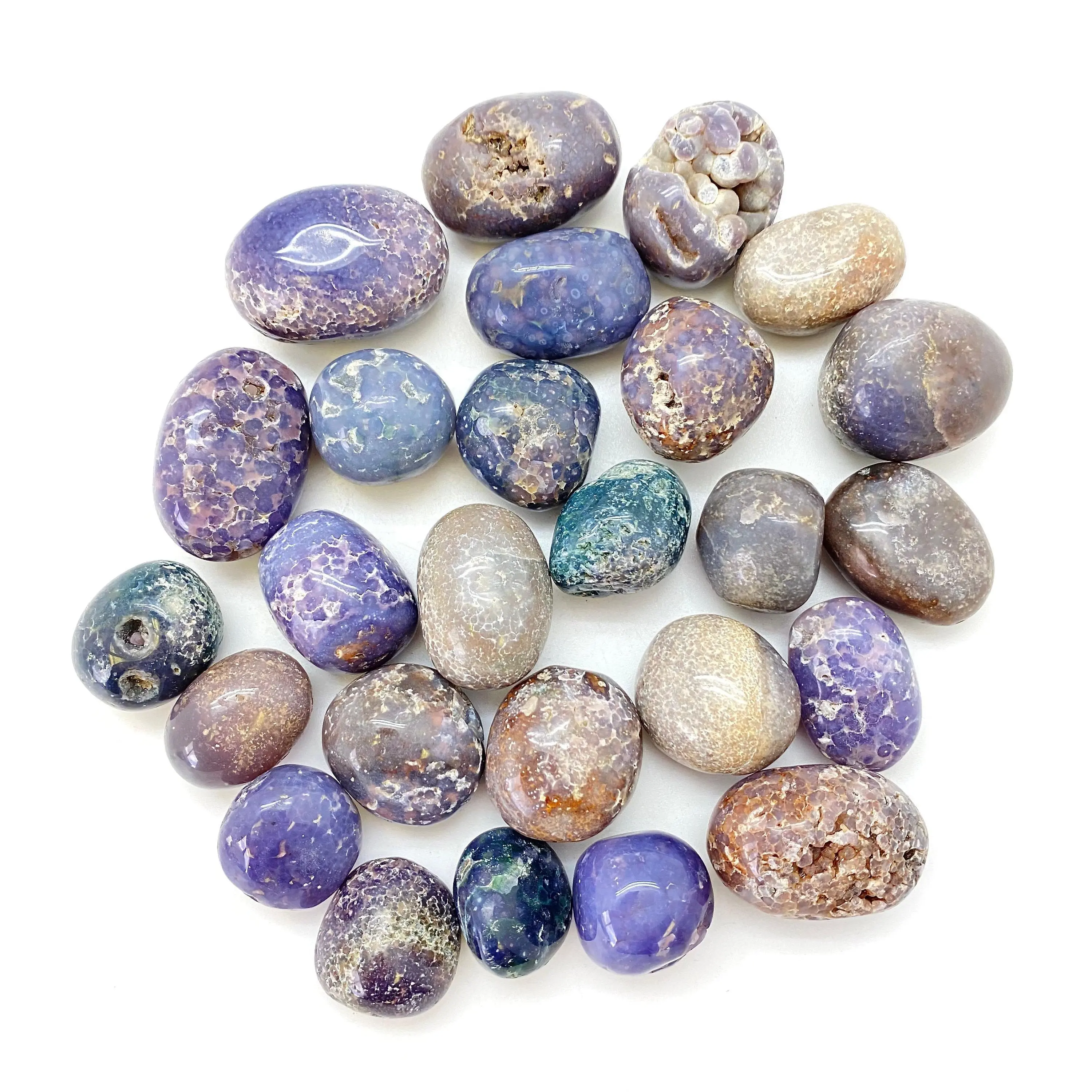 Grape Agate Tumbled Stone - Polished Natural Grape Agate Crystal