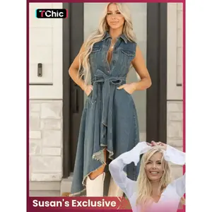 Exclusive women's sleeveless denim dress, women's clothing, summer casual fashion, comfortable and fashionable design, very suitable for daily wearRAIMENTRY