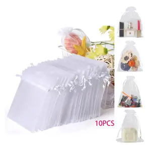 10/100 count Drawstring Organza Bags Wedding Party Favor CandyToys Makeup Pouches Bag