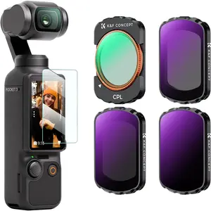 K&F CONCEPT Magnetic 4 Pack ND & CPL Filter Kit Compatible with DJI OSMO Pocket 3, CPL ND16 ND64 ND256 Polarizing Neutral Density Filters, Multi-Coated/HD Optical Glass/Gimbal Compatible