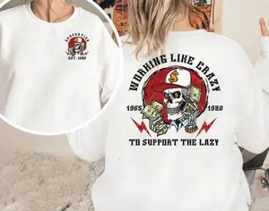 Unisex Personalized 1965-1980 "Working Like Crazy To Support The Lazy Gen X" Cotton Fabric Knitted Seamless Polyester Military Tee, Smooth Solid Casual Everyday Wear, Full Colors, Full Sizes, Women's Clothes Tshirt