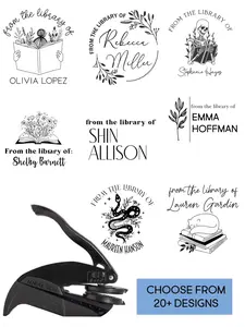 Custom Book Embosser Personal Library Seal From the Library Of Personalized Gift for Readers Teachers Made in USA Customizable Design