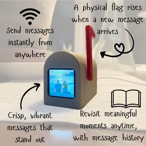 Love Letter Physical Mailbox Device with Cable Power for Desk or Bedside Table Send Messages Instantly via LoveLetter Connect App