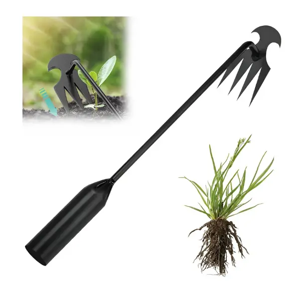 Weed Puller Tool Garden Weed Pulling Tool,Portable Garden Weeding Tool,4 Teeth Manganese Steel Forged Hand Weeder for Vegetable Gardening Backyard Farm Planting & Weeding,Ideal for Gardening