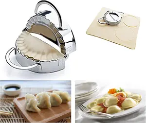 Stainless Steel Ravioli Mould Dumpling Maker, Dumpling Mold Wraper Dough Press Cutter, Pie Pierogie Gyoza Empanada Press Mold,Ravioli Dumpling Mould Pastry Tools - 1 Set,Small+Big QJFCS
