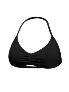 Women's Solid Color Wireless Sports Bra, Casual Comfortable Breathable Push Up Bra, Ladies Sportswear for Indoor Outdoor Wear