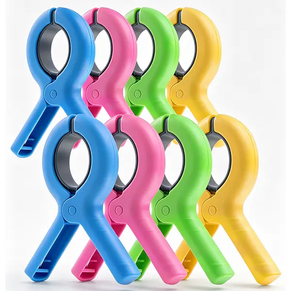 Large Beach Towel Clips Set, 8 Pieces 5.1 Inch Jumbo Durable Clothes Pins for Cruise Chair & Pool Chairs, Essential Beach Accessories with  4 Vibrant Colors