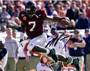 Michael Vick Virginia Tech Hokies Autographed 8" x 10" Hurdle Photograph - Fanatics Authentic Certified