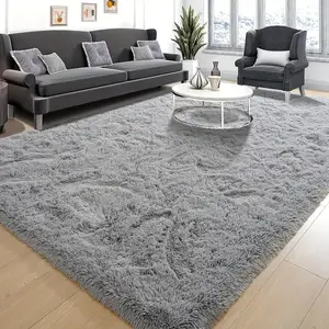 Ultra Soft Solid Color Plush Fluffy Area Rug, Long Pile Carpet for Living Room, Bedroom, and Window Sill, Cozy Floor Mat for Home Decor