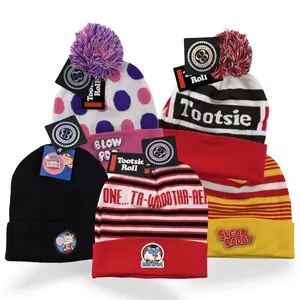 Nostalgic Candy-Themed Winter Hats – Officially Licensed Beanies | One Size Fits All | Tootsie Roll, Sugar Daddy, Dubble Bubble, Blow Pop Designs