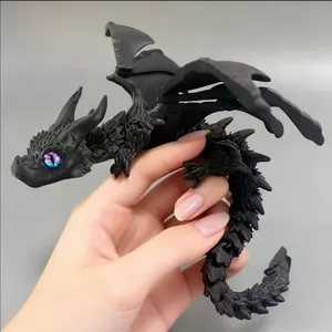 3D Printed Articulated Dragon Fidget Toy, Posable Flexible Winged Dragon Figurine, Desk Decor, Stress Relief ADHD Toy, Fantasy Collectible Gift for Kids & Adults