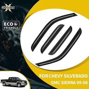 Tape-On Outside Window Visors Sun Rain UV Rays Guards Vent, 4PCS Automotive Auto Vehicle Mount Wind Deflectors, Chevy Chevrolet Silverado/GMC Sierra Extended Cab Accessories (1996-2006 Silverado, 1999-2006 Sierra)