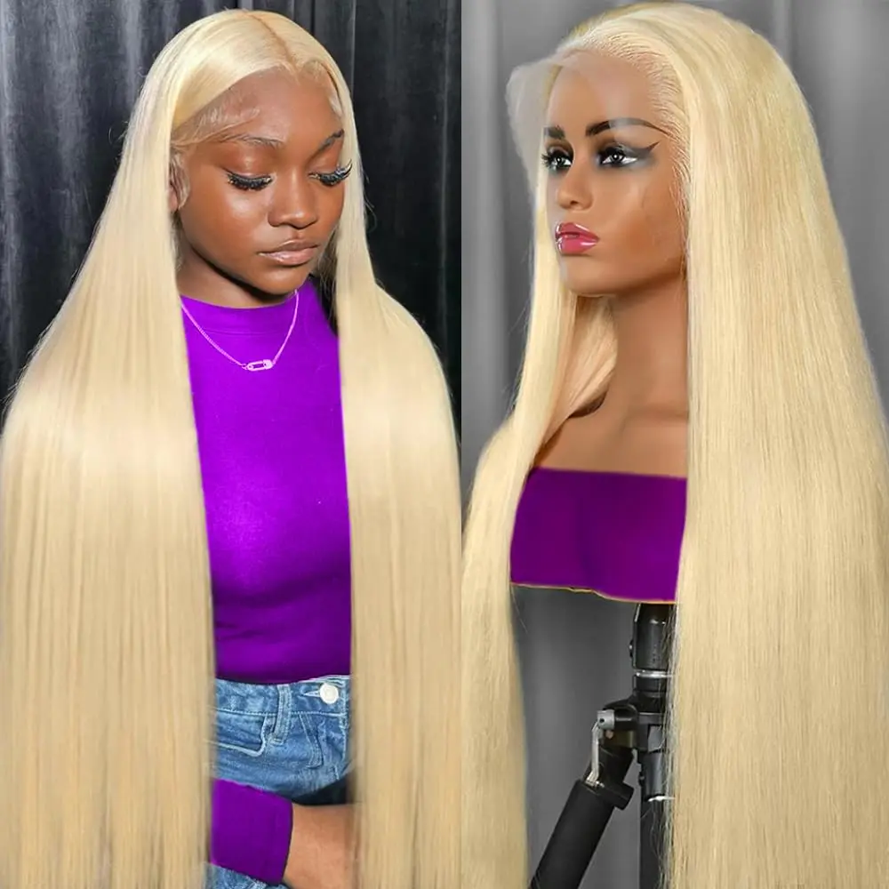 613 13x6 Lace Front Wig Human Hair 200 Density Blonde Straight Lace Front Wigs Human Hair Blonde Wig Human Hair Pre Plucked 613 HD Lace Frontal Wigs Human Hair For Women 613 Human Hair wig