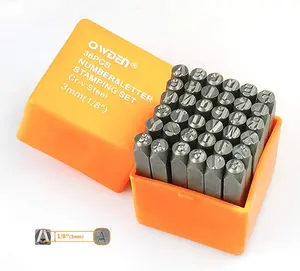OWDEN Professional Pcs.Steel Metal Stamping Tool Set,(/") mm,Steel Number and Letter Punch Set,Alloy Steel Made HRC - for Jewelry Craft Stamping.